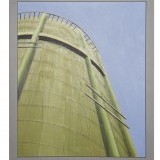 Prescott , partial water tower , 14 x 17 inches , acrylic  on board wood , painted wood frame.  $275.