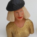 # 421 , Blond Bob and gold top and black hat , 10 inches ,  SOLD