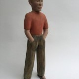 #97  Linden wood  and paint , ( all one piece ) 24 inches  tall . made in 1996  .   NFS