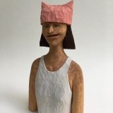 #436  Linden wood and paint , 11 inches , made in 2017 .
     SOLD