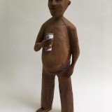 #429  ancient Alerce wood and a little paint . 22 inches tall . 
    
